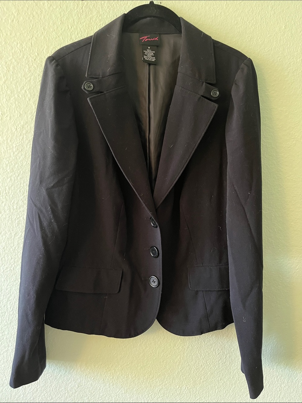 torrid Black Blazer with Notched Collar